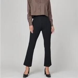 Spanx Polished Cropped Kick Ponte Flare Pants Black Small Petite